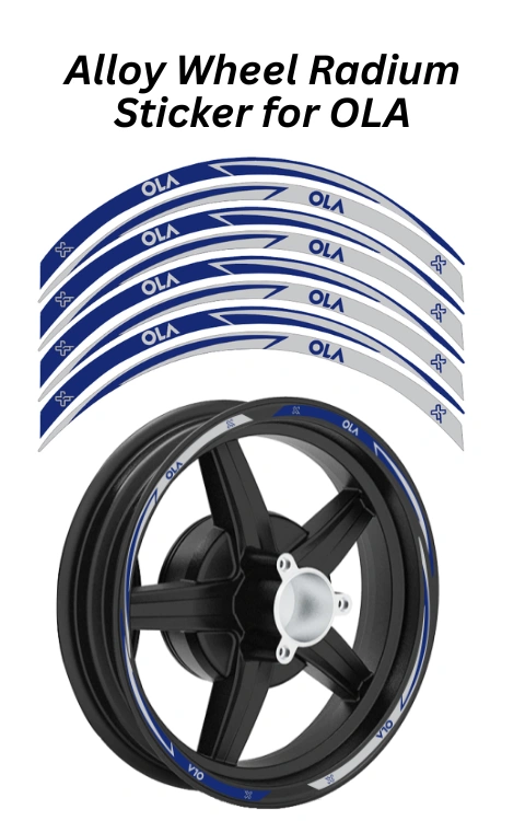 Alloy Wheel Radium Sticker Compatible with OLA | Made in Premium Radium with FPF (Fade Protection Film), Precut Sticker, Waterproof, Pack of 1